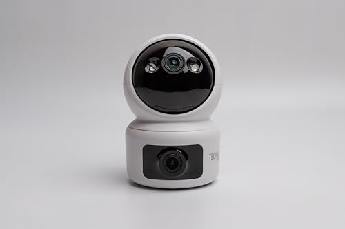 Technaxx Dual-Lens 2MP+2MP Indoor WLAN-IP-Kamera TX-327 – Schwenk-/Neigefunktion 345°/65°, Farbnachtsicht, 2-Wege-Audio, Bluetooth, Bewegungserkennung & -verfolgung, SD-Karten-Slot (128 GB) von technaxx