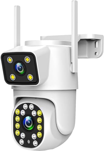 Technaxx Dual-Lens 2MP+2MP Outdoor WLAN-IP-Kamera TX-328 – Schwenk-/Neigefunktion 270°/90°, Farbnachtsicht, 2-Wege-Audio, Bluetooth, Bewegungserkennung & -verfolgung, IP65, SD-Karten-Slot (128 GB) von technaxx