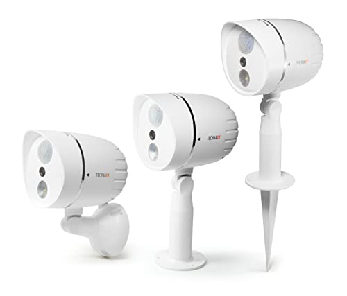 Technaxx LED Lampe mit Kamera TX-106 – Überwachungskamera Außen - Videoaufnahme, Ton, Akku, Außenleuchte, Bewegungsmelder, HD, Garten, Haus, IP65, PIR-Auslösezeit 1–1,5 Sek, Weiß von technaxx