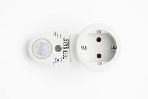 Technaxx Steckdosenadapter mit PIR-Bewegungs- & Licht-Sensor TX-224 - Steckdose mit Bewegungsmelder, 180° drehbar, mit 100° Erfassungswinkel, Lichtsensor mit 3 Schaltstufen, Timer Schalter von technaxx