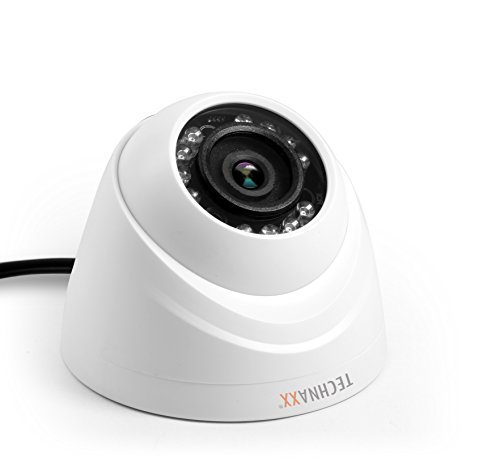 Technaxx Zusatz-Dome-Kamera für Mini Security Kit PRO TX-49 – HD 720p Überwachungskamera – Ergänzungskamera mit Bewegungserkennung, Nachtsicht, 250 m Reichweite – HDCVI/Koaxial – DAHUA-kompatibel von technaxx