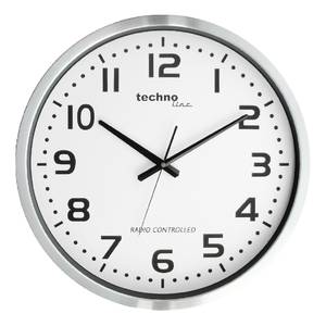 home24 Wanduhr WT 8995 Alugehäuse / Glasabdeckung Ø 50cm Silber von home24