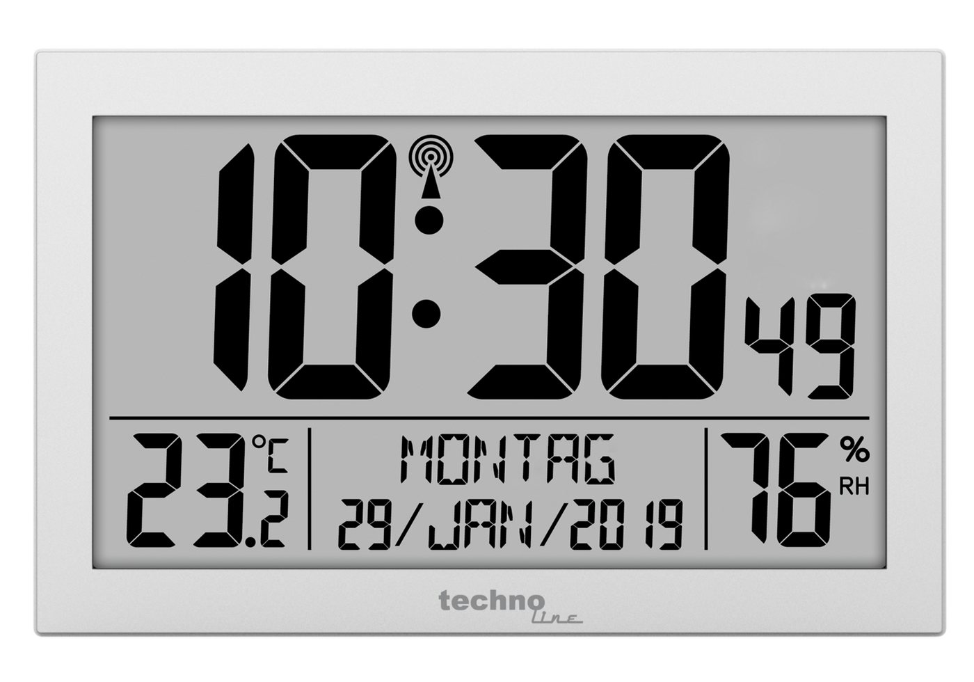 technoline Funkwanduhr WS 8016 (mit Temperatur- und Luftfeuchteanzeige) von technoline