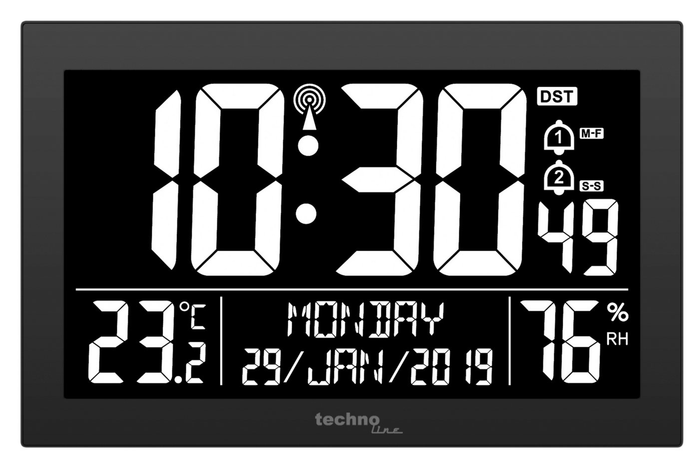technoline Funkwanduhr WS 8017 (mit Temperatur- und Luftfeuchteanzeige) von technoline