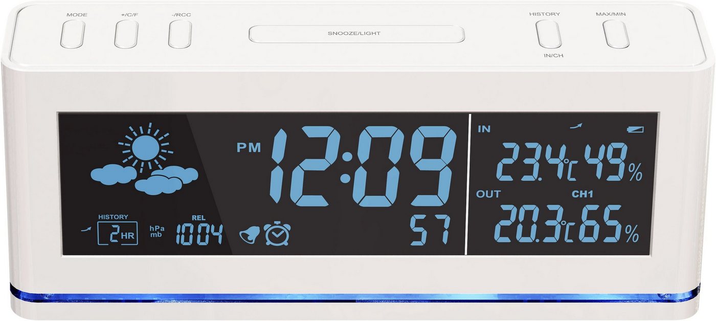 technoline Funkwecker WS 6850 mit Wettervorhersage und Außensender von technoline