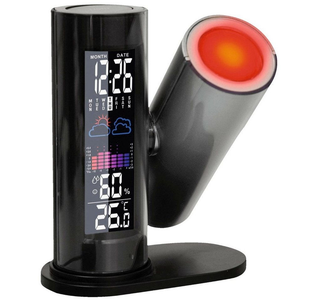 technoline Funkwecker WT 514 Projektionsuhr schwarz von technoline