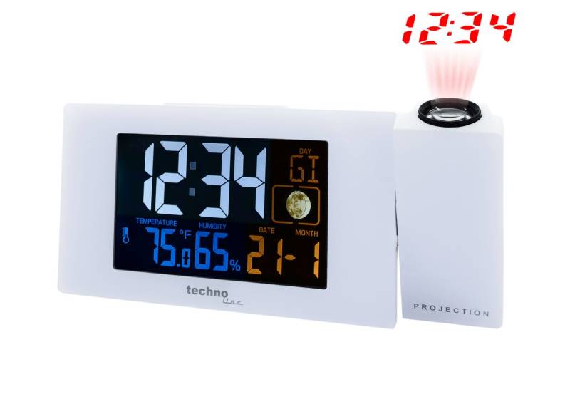 technoline Projektionswecker WT 537 mit Temperatur- und Luftfeuchteanzeige von technoline