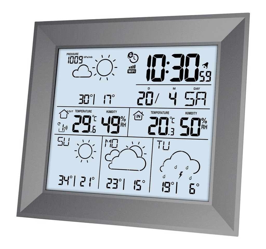 technoline Uhr WD 2000 Digitale Wetterstation Grau Wechselstrom/Batterie WLAN technoline Uhr WD 2000 Digitale Wetterstation Grau Wechselstrom/Batterie WLAN von technoline