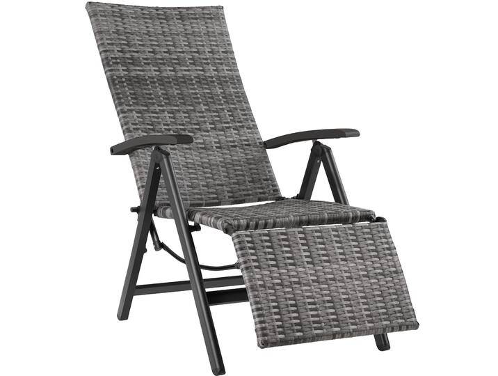 Rattanstuhl Brisbane klappbar mit Aluminiumgestell und Fußablage Rattanstuhl Brisbane klappbar mit Aluminiumgestell und Fußablage von tectake