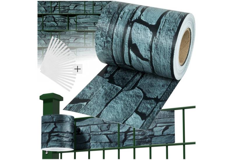 tectake Sichtschutzzug Sichtschutzstreifen, Einzelstab- und Doppelstabmatten-Zäune, für Einzelstab- und Doppelstabmatten-Zäune von tectake