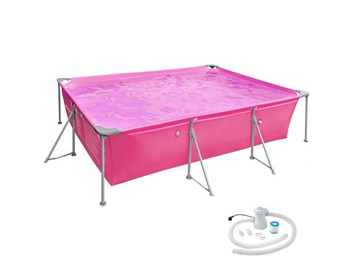Swimming Pool rechteckig mit Filterpumpe 300 x 207 x 70 cm von tectake