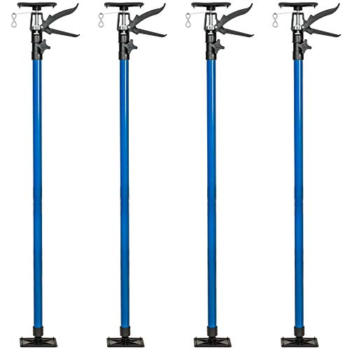 TecTake Deckenstütze Montagestütze mit je 30 kg Tragkraft mit Blitzspanner 115 bis max. 290 cm - Diverse Modelle - (4er Set Blau | Nr. 402400) von tectake