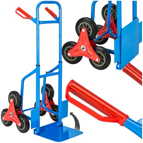 tectake® Sackkarre Treppensteiger, Sackkarren mit Rollen, Treppensackkarre, Transportkarre, Tool für Treppe, Umzug, als Gartenwagen, Möbelheber, Transportroller, Ladeschaufel Sackkarre klappbar von tectake