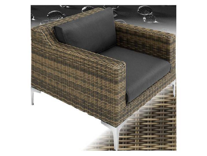 Tectake tectake Sitzgruppe Modulares Rattanset, (Set), Stabiler und belastbarer Rahmen aus leichtem und rostfreiem Aluminium, grau von tectake