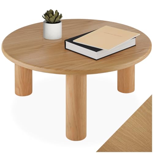 tectake® Beistelltisch Holz, Sofatisch, Couchtisch rund, Blumenhocker, Zimmer Deko, Holztisch für Wohnzimmer, Schlafzimmer, Kleiner Tisch als Betttisch, Nachttisch oder Coffee Table von tectake