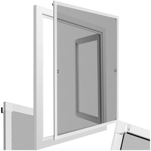 tectake® Insektenschutz Fenster, Fliegengitter Fenster Rahmen, Fenstergitter Alu Rahmen, Insektengitter, Fliegenschutz, Mückengitter Fenster, Fliegennetz - weiß, 130x150 cm von tectake