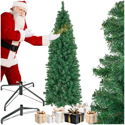 tectake® Künstlicher Weihnachtsbaum, naturgetreu, Weihnachtsbaum mit biegsamen Zweigen, voluminöses Nadelkleid, pflegeleicht, stabil, einfacher Aufbau, Tannenbaum künstlich als Weihnachtsdeko - 150 cm von tectake