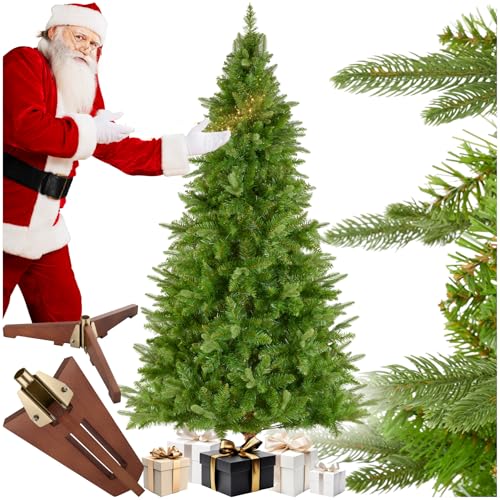 tectake® Künstlicher Weihnachtsbaum, naturgetreuer Tannenbaum künstlich mit Spritzguss- und PVC-Nadeln, biegbare Tannenzweige, pflegeleicht, Weihnachtsbaum künstlich als Weihnachtsdeko - 180 cm von tectake