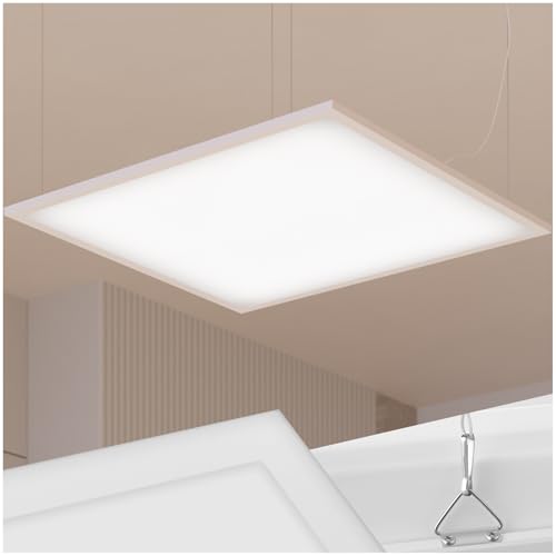 tectake® LED Paneel, utraflach, als Wandlampe und Deckenlampe nutzbar, LED Deckenleuchte warmweiß, für indirekte Beleuchtung, als Lampe Flur, Deckenleuchte Wohnzimmer - 45 x 45 cm von tectake