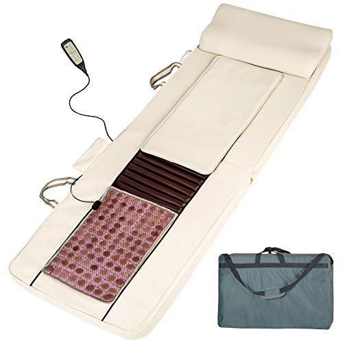 tectake® Luxus Shiatsu Massage Matratze mit Jadestein Wärmematte + Wärmefunktion + Fernbedienung von tectake