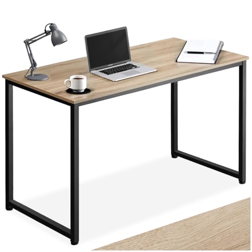 tectake® Schreibtisch, Gaming Tisch, Computertisch Industrial Design, Möbel für Arbeitszimmer, Home Office, Bürotisch, Laptoptisch, Druckertisch, PC Tisch - Industrial Holz hell, Eiche Sonoma, 140 cm von tectake