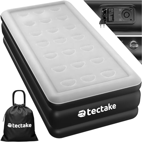 tectake® aufblasbare Matratze, Schlafmatratze, Bett mit Elektropumpe, Luftmatratze selbstaufblasend, Luftbett, Reisebett für Camping, als Gästebett, mit Transporttasche - 200 x 101 x 44 cm von tectake