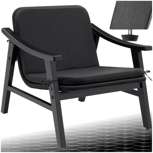 tectake® Outdoor Rattan Sessel, Loungesessel, Cocktailsessel bequem, Poly Rattan Möbel für Garten Lounge, als Balkonmöbel, Terrassenmöbel, Gartenmöbel oder Wintergarten (schwarz) von tectake