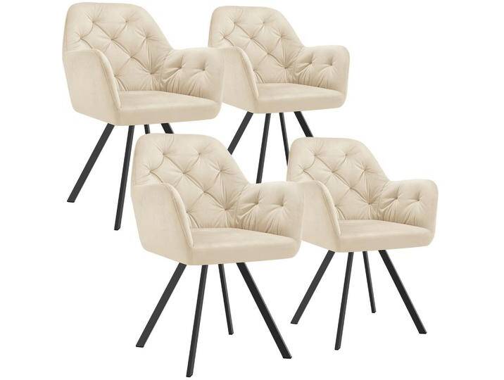 tectake ARMLEHNSTUHL, Creme, Kunststoff, 58x87x58 cm, Esszimmer, Stühle, Esszimmerstühle, Armlehnenstühle von tectake