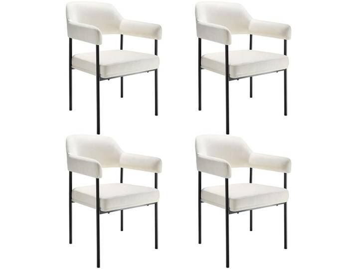 tectake ARMLEHNSTUHL, Samtahorn, Weiß, Pappel, 58x85x62 cm, Esszimmer, Stühle, Esszimmerstühle, Armlehnenstühle von tectake