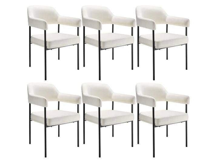 tectake ARMLEHNSTUHL, Samtahorn, Weiß, Pappel, 58x85x62 cm, Esszimmer, Stühle, Esszimmerstühle, Armlehnenstühle von tectake