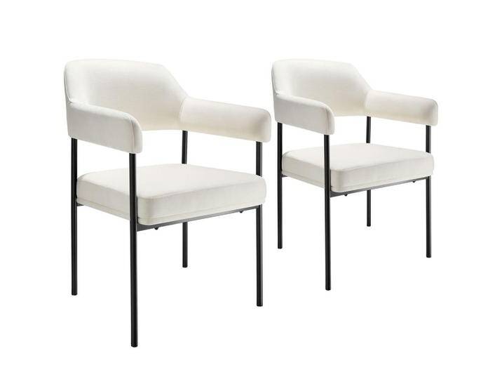 tectake ARMLEHNSTUHL, Weiß, Schwarz, Pappel, 58x85x62 cm, Esszimmer, Stühle, Esszimmerstühle, Armlehnenstühle von tectake
