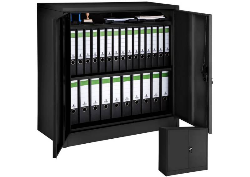 tectake Aktenschrank (Komplettset, 1-St., inkl. Schlüssel) aus pulverbeschichtetem Stahl von tectake