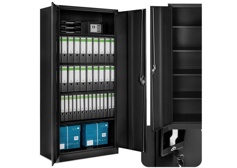 tectake Aktenschrank Blain (Komplettset, 1-St., inkl. 2 Schlüssel) aus pulverbeschichtetem Stahl von tectake