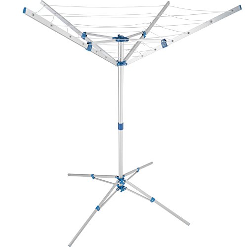 tectake Aluminium Wäschespinne Wäscheschirm | 4 Tragarme | Stufenlos höhenverstellbar - Diverse Modelle (Typ 2 | Nr. 402720) von tectake