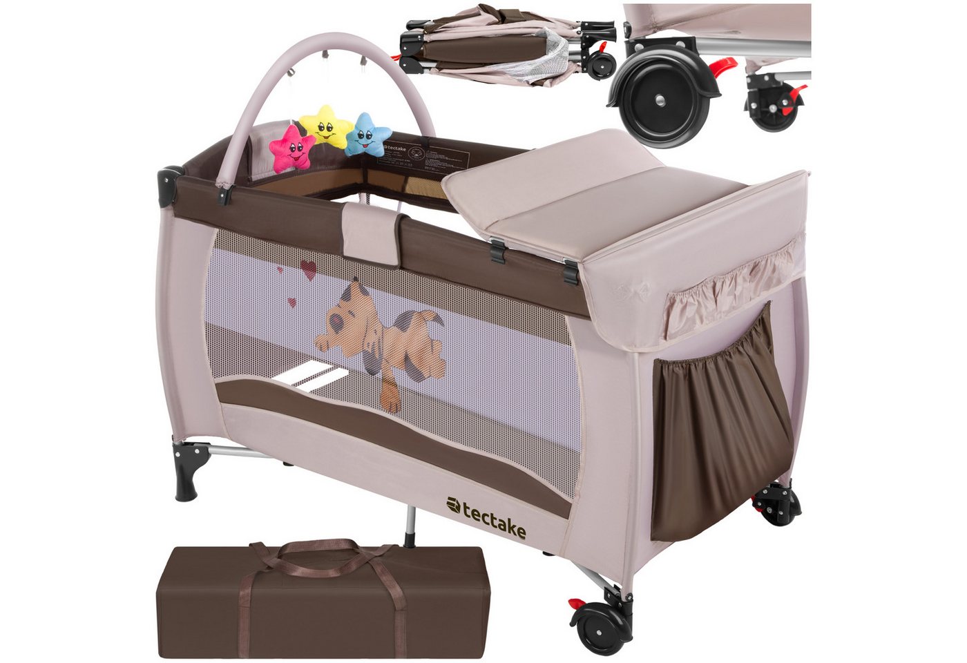tectake Baby-Reisebett Kinder Reisebett, klappbar und höhenverstellbar tectake Baby-Reisebett Kinder Reisebett, klappbar und höhenverstellbar von tectake