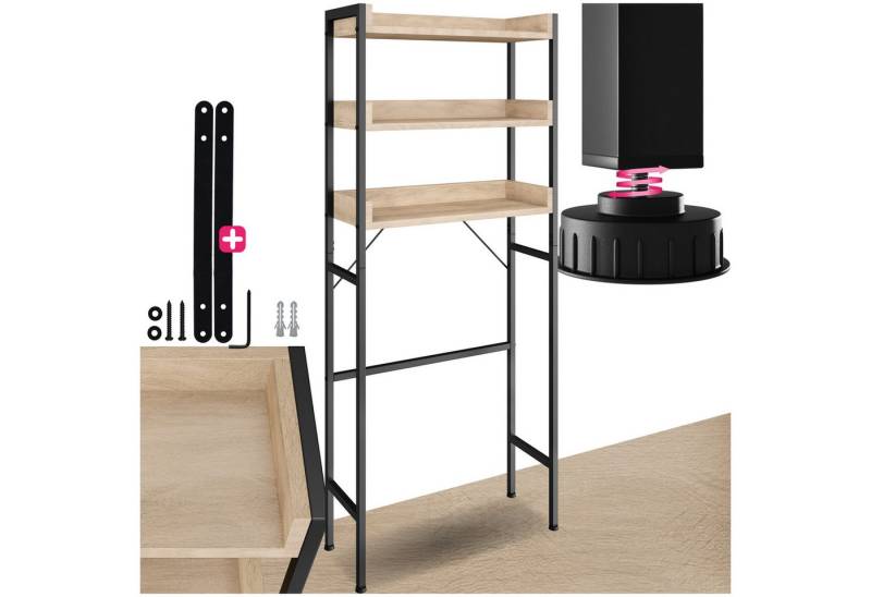 tectake Badregal Badezimmerregal, Set 1-tlg., Industrial Style von tectake