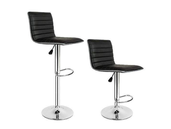 tectake Barhocker 2er Set Barhocker, gepolstert mit Rückenlehne, schwarz von tectake