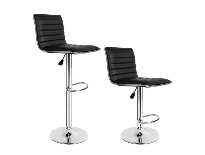 tectake Barhocker 2er Set Barhocker, gepolstert mit Rückenlehne, schwarz von tectake