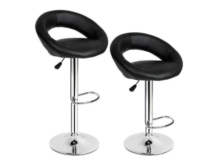 tectake Barhocker 2er Set Barhocker, gepolstert mit Rückenlehne, schwarz von tectake