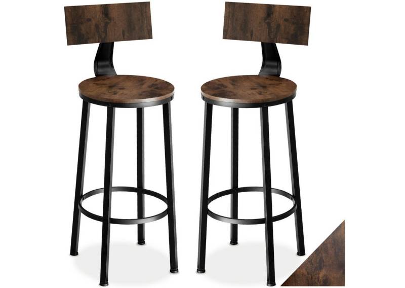 tectake Barhocker 2er Set Barhocker, mit Rückenlehne von tectake