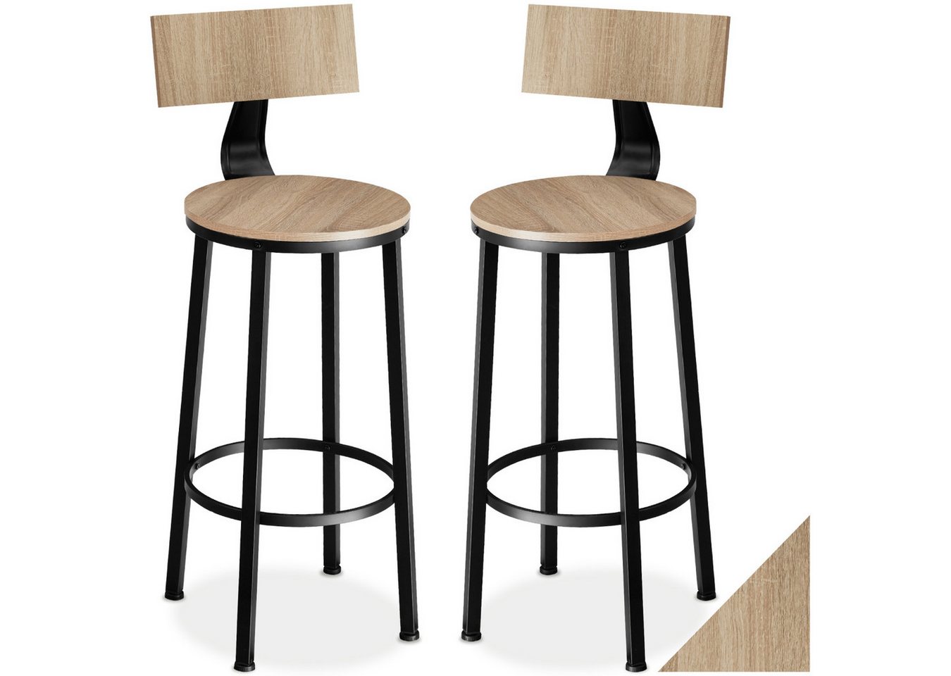 tectake Barhocker 2er Set Barhocker, mit Rückenlehne tectake Barhocker 2er Set Barhocker, mit Rückenlehne von tectake
