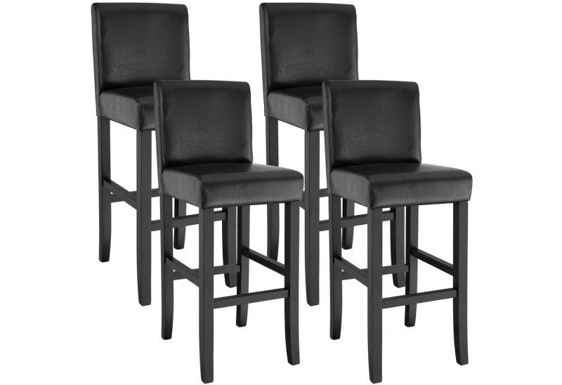 tectake Barhocker 4er Set Barhocker, gepolstert mit Rückenlehne von tectake