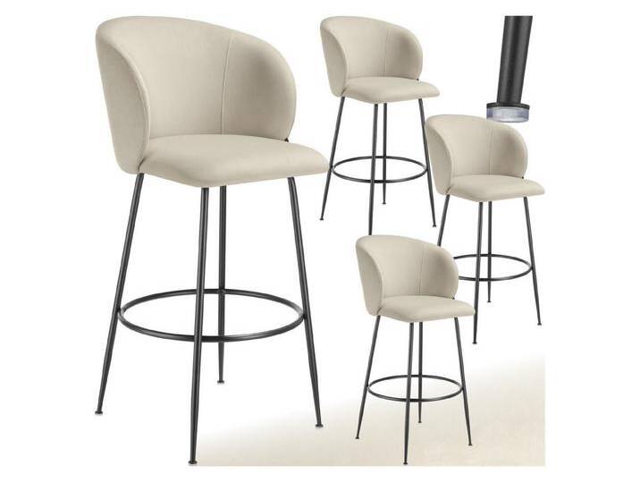 tectake Barhocker Barstuhl Luana, mit Rückenlehne, Samtoptik, 51 x 60 x 106 cm, Belastbarkeit 120 kg, beige schwarz, 4er Set, Creme/Schwarz tectake Barhocker Barstuhl Luana, mit Rückenlehne, Samtoptik, 51 x 60 x 106 cm, Belastbarkeit 120 kg, beige schwarz, 4er Set, Creme/Schwarz von tectake