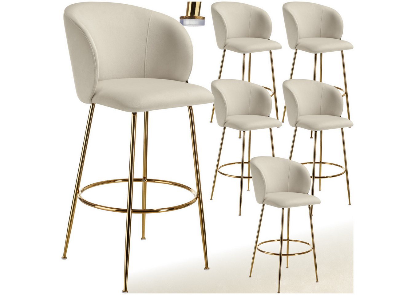 tectake Barhocker Barstuhl Luana, mit Rückenlehne, Samtoptik, 51 x 60 x 106 cm, Belastbarkeit 120 kg tectake Barhocker Barstuhl Luana, mit Rückenlehne, Samtoptik, 51 x 60 x 106 cm, Belastbarkeit 120 kg von tectake