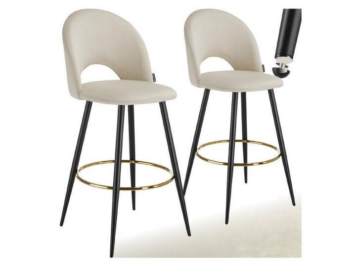 tectake Barhocker Barstuhl Sachel mit Rückenlehne, Samtoptik, 49 x 58 x 110 cm, Belastbarkeit 120 kg, beige schwarz, 2er Set, Creme/Schwarz tectake Barhocker Barstuhl Sachel mit Rückenlehne, Samtoptik, 49 x 58 x 110 cm, Belastbarkeit 120 kg, beige schwarz, 2er Set, Creme/Schwarz von tectake