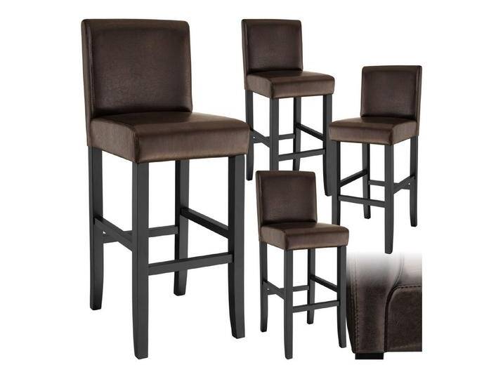 tectake Barhocker Barstuhl aus Kunstleder, gepolstert mit Rückenlehne, Stuhlbeine aus Massivholz, Sitzhöhe 76 cm, braun, 4er Set, Braun tectake Barhocker Barstuhl aus Kunstleder, gepolstert mit Rückenlehne, Stuhlbeine aus Massivholz, Sitzhöhe 76 cm, braun, 4er Set, Braun von tectake
