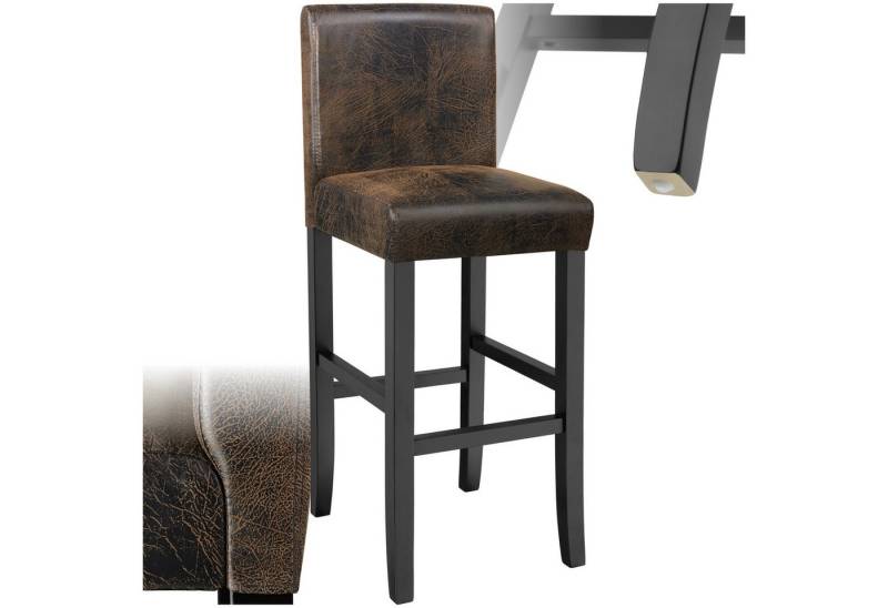 tectake Barhocker Stehhocker aus Kunstleder, gepolstert mit Rückenlehne von tectake
