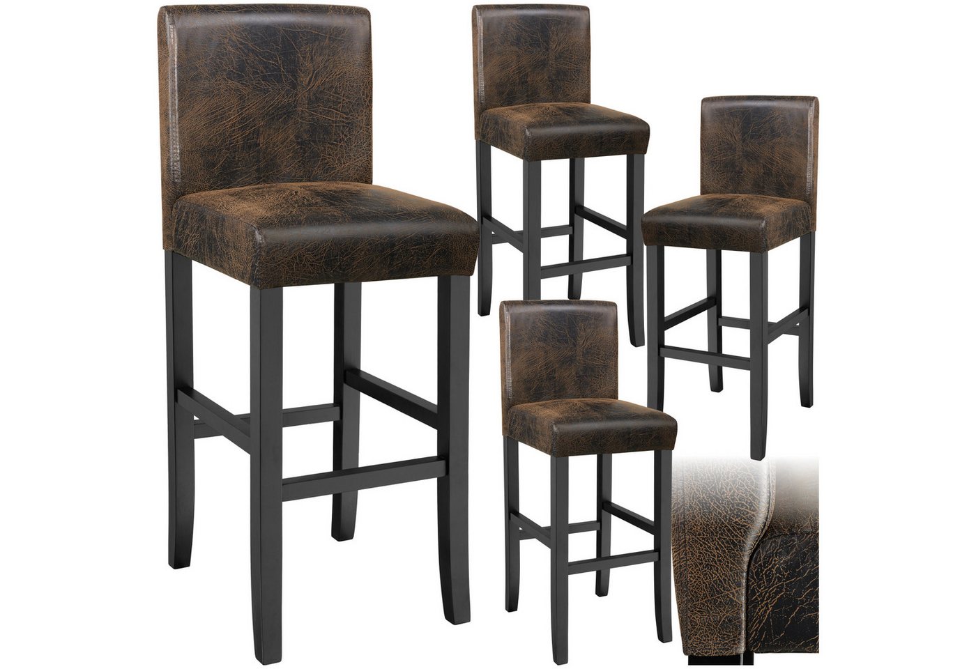 tectake Barhocker Stehhocker aus Kunstleder, gepolstert mit Rückenlehne tectake Barhocker Stehhocker aus Kunstleder, gepolstert mit Rückenlehne von tectake