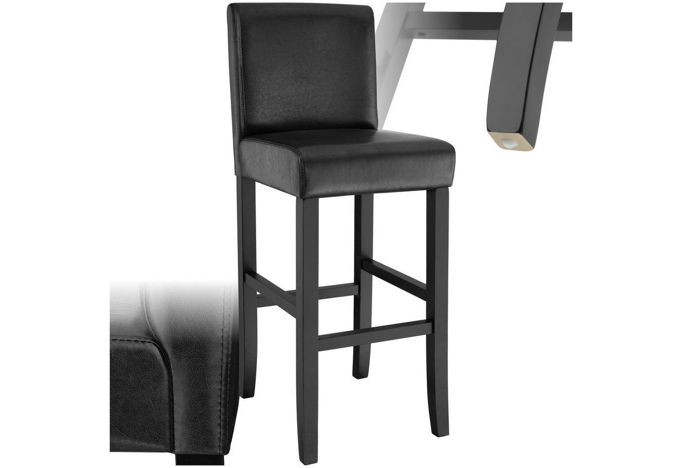 tectake Barhocker Stehhocker aus Kunstleder, gepolstert mit Rückenlehne tectake Barhocker Stehhocker aus Kunstleder, gepolstert mit Rückenlehne von tectake