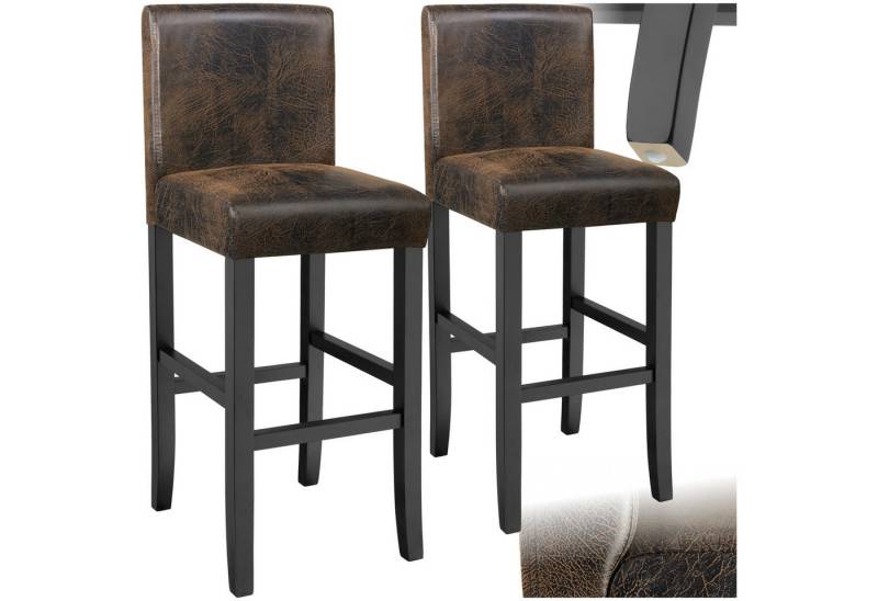 tectake Barhocker Stehhocker aus Kunstleder, gepolstert mit Rückenlehne von tectake